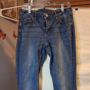 NY&C New York & Company Curvy Bootcut Jeans Size 10 Average Medium Wash Faded